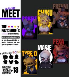 3d bonfie chiku fazclaire's_nightclub female_only fexa five_nights_at_freddy's fredina's_nightclub frenni_fazclaire gvnware marie_(cryptia) poster type_0