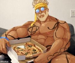 bara big_breasts big_nipples boomtawn funny male_only marvel marvel_rivals muscular muscular_male pecs reference_image thor_(marvel) thor_(marvel_rivals) thor_(worthy_waves)