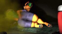 3d 3d_animation 3d_model 3d_render 3rd_party_edit anthro ass ass_crack ass_focus balls ballsack big_ass big_butt butt_crack butt_focus casey_(dmb) clothed edit edited embarrassed fart fart_cloud fart_fetish farting farting_at_viewer farts_by_cutsiewun:3 furry gassy gassy_anthro gassy_ass gassy_male green_hair homemade_fart orange_fur ripping_ass skunk skunk_tail tagme video wolf