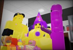 1girls 2boys 3d grimace_(the_battle_bricks) grimace_battler_(the_battle_bricks) mcdonald_battler_(the_battle_bricks) reference_image roblox roblox_game robloxian rule_63 tagme tbbfanatic the_battle_bricks tumore