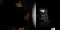 1boy 1girls 3d balls bottomless cesoperator closed_eyes erection examination_(roblox) flare_(examination) masturbation menlonian_ground_forces_(examination) penis roblox roblox_game robloxian standing tagme unaware watching_masturbation