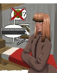 1girls alternate_breast_size alternate_version_at_source alternate_version_available bangs blonde_hair female female_focus female_only flat_chest flat_chested green_eyes human humanoid minecraft mojang thedorodaddy villager villager_(minecraft)