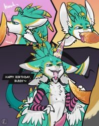 2023 3_fingers 4_ears animal_genitalia anthro anthro_on_anthro anthro_penetrated anthro_penetrating anthro_penetrating_anthro anthro_penetrating_male arm_warmers armwear avali avian bird birthday birthday_sex bodily_fluids chest_tuft choker clothing collar colored comic cum cum_drip cum_in_mouth cum_inside cum_on_face cum_on_penis cutaway digital_drawing_(artwork) digital_media_(artwork) dripping drooling duo emerald267 english_text erection faceless_character faceless_male feathered_wings feathers fellatio femboy fingers forked_tongue fur genital_fluids genitals green_body green_eyes green_feathers hair happy_birthday hat headgear headwear hi_res jewelry licking male male/male male_anthro male_on_anthro male_penetrated male_penetrating male_penetrating_anthro male_penetrating_male mostly_nude multi_ear multicolored_body narrowed_eyes necklace open_mouth oral oral_penetration orange_body orange_genitals orange_penis party_hat pattern_armwear pattern_clothing penetration penile penile_penetration penis penis_lick pink_genitals pink_penis pink_tongue precum pseudo_hair reetogoth saliva saliva_on_penis saliva_on_tongue saliva_string sequence sex signature simple_background smile solo_focus speech_bubble striped_armwear striped_clothing stripes tail talking_to_another tapering_penis teeth text tongue tongue_out tuft tufted_fur white_body white_feathers winged_arms wings yellow_body