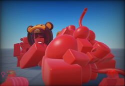 1girls 3boys 3d baseplate monkey_(the_battle_bricks) monkey_bread_(the_battle_bricks) reference_image roblox roblox_game robloxian rule_63 size_difference tagme tbbfanatic the_battle_bricks tumore