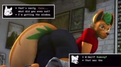 3d 3d_animation 3d_model 3d_render 3rd_party_edit angry animated anthro ass ass_crack ass_focus big_ass big_butt butt_focus casey_(dmb) clothed edit embarassed_male embarrassed fart fart_cloud fart_fetish farting farting_at_viewer farting_in_face farts_by_cutsiewun:3 furry furry_male furry_male_only furry_only gas gassy gassy_anthro gassy_ass gassy_male green_hair homemade_fart moan moaning orange_fur ramsey_(dmb) ripping_ass shaking_ass shaking_butt skunk skunk_tail sound sound_effects sound_warning tagme video wolf