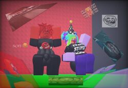 1boy 1girls 3d friend_(the_battle_bricks) raig_(the_battle_bricks) raigforce reference_image roblox roblox_game robloxian tagme tbbfanatic the_battle_bricks tumore