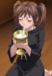 1girls after_fellatio after_oral after_sex ai_generated amatsuki_jun apartment barefoot begging begging_for_cum begging_for_more beverage bible_black bible_black_only big_breasts blush brown_hair canonical_scene chalice closed_curtains clothing collarbone cum cum_drool cum_in_mouth cum_inside cum_on_cup cum_on_drink cum_on_tongue cupping cupping_hands drink drooling empty_room excessive_cum facing_viewer faithful_to_the_anime feet female female_focus female_only front_view full_body fully_clothed goblet gokkun good_girl hands_together high_resolution holding_object kneeling kneeling_oral_position knees_together_feet_apart looking_at_viewer looking_dpwm open_mouth petite ritual ritual_sex robe saliva short_hair shoulder_length_hair solo solo_focus spitting spitting_cum swept_bangs teen teenage_girl teenager teeth tongue tongue_out twintails uncensored upper_teeth viewed_from_above wanting_cum wanting_more wooden_floor