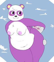 animal_crossing anthro belly blush breasts chubby_female duo face_in_ass faceless_character faceless_male female giant_panda hi_res male mammal navel nintendo pinky_(animal_crossing) slightly_chubby thick_thighs unawarey ursid video_games