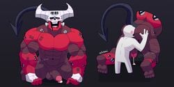 2:1 abs absurd_res anal anus ass begging biceps big_sub blush bodily_fluids cum demon duo faceless_character faceless_male feet gay genital_fluids genitals helltaker hi_res humanoid lewd_dem male male/male male_only mask muscular muscular_humanoid muscular_male oral pecs penis raised_tail red_body rimming sex subject_67_(helltaker)