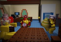 3d 3girls baker_battler_(the_battle_bricks) cake_battler_(the_battle_bricks) mystery_battler_(the_battle_bricks) reference_image roblox roblox_game robloxian tagme tbbfanatic the_battle_bricks tumore