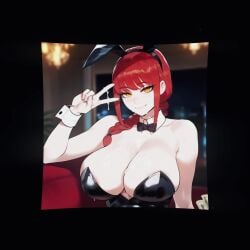 ai_generated anime_style breasts breasts_bigger_than_head cum cum_in_ass cum_in_mouth cum_in_pussy cum_inside dickgirl goat makima_(chainsaw_man) nervous tagme video