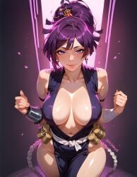 ai_generated cleavage fr34ky huge_breasts jigokuraku ninja ninja_girl yuzuriha_(jigokuraku)