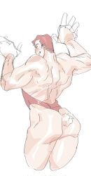 ass big_ass big_ass_(male) blush broad_shoulders bunny_tail crossdressing crossdressing_male dilf flirty leotard male medic_(team_fortress_2) muscular muscular_back older_male revealing_clothes sexy simple_background sketch team_fortress_2 white_background windfromfareast