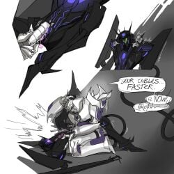 2boys dialogue english_text male male_only megatron penis robot soundwave text transformers transformers_prime yaoi