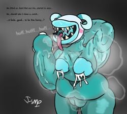 anthro blue_nipples bodily_fluids chomper_(pvz) electronic_arts elemental_creature fan_character female flora_fauna garden_warfare genital_fluids hybrid inverted_nipples ishitmypants lactating musclegut muscular muscular_arms musk musk_clouds musky_armpit musky_pussy nipples plant plants_vs._zombies popcap_games snap_pea_(pvz) solo sweat sweatdrop sweaty_armpit sweaty_arms sweaty_body tongue tongue_out vaginal_fluids yeti