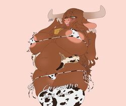 2021 5_fingers ambiguous_gender animal_bikini animal_print anthro anthro_focus areola areola_slip barely_visible_genitalia barely_visible_pussy beauty_mark belly belly_grab big_breasts big_horn bikini blush bovid bovine breasts brown_body brown_fur brown_hair caffeinatedsins cameltoe cattle clothed clothing cow_bikini cow_print cowbell curled_hair dark_body dark_fur dark_hair dipstick_fingers disembodied_hand duo eyebrows eyelashes female female/ambiguous female_focus fingers flora_(caffeinatedsins) fur genitals hair half-closed_eyes hi_res highland_cattle horn huge_breasts legs_together legwear long_hair looking_down looking_pleasured mammal micro_bikini moan narrowed_eyes navel nipple_bulge open_mouth overweight overweight_anthro overweight_female partially_visible_vulva pattern_clothing pattern_swimwear pink_nose pokies portrait pubes shaking shivering side-tie_bikini skimpy solo_focus standing stockings swimwear teeth text thick_eyebrows thick_thighs thigh_highs three-quarter_portrait tight_clothing tongue under_boob