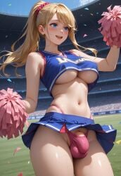 1futa :d ai_generated balls bang bare_shoulders big_breasts big_penis blonde_hair blue_eyes blue_skirt blush breasts bulge cheering cheerleader cheerleader_uniform confetti cowboy_shot crop_top day field flaccid flaccid_penis foreskin futa_only futa_sans_pussy futanari hair_ornament happy highleg holding_pom_poms huge_cock intersex large_breasts looking_away midriff miniskirt navel open_mouth original original_character outdoors panties penis penis_peek pink_panties pleated_skirt pom_pom_(cheerleading) pom_poms ponytail santopati scrunchie self_upload shirt skirt smile solo stadium standing sweat thick_thighs uncircumcised uncut underboob underwear