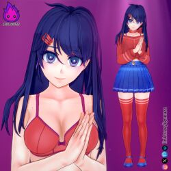 1girls 3d female female_only igneuzz kind_mita_(miside) kneesocks light-skinned_female light_skin medium_breasts miside mita_(miside) solo standing tagme