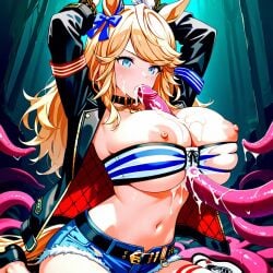 1girls ai_generated animal_ears blonde_hair blowjob blue_eyes bondage boobjob breasts breasts_out bukkake chained chains cum cum_on_breasts fellatio female gold_city_(umamusume) hair horse_girl long_hair oral paizuri restrained ripped_clothing submissive submissive_female tentacle tentacle_bondage titjob torn_clothes umamusume umamusume_pretty_derby