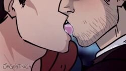 animated batman batman_(series) bruce_wayne clark_kent dc_comics french_kiss french_kissing gay jaguatiric4 justice_league kissing no_sex passionate passionate_kiss sound superman superman_(series) tagme tongue_kiss video