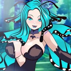 animated animation blue_hair breasts butterfly_hair fairy jumping nymeria rose_hair_ornament spicyd3x tagme tits_bouncing video vtuber vtuberfanart