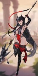 clothed demon demon_girl demoness floating horns hot succubus