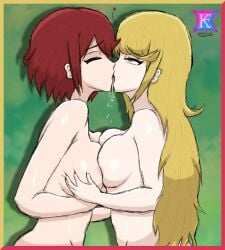 big_tits grabbing_tits kex56_art kissing lesbian lesbian_kiss lesbian_sex lesbians mythra pyra xenoblade_(series) xenoblade_chronicles_2 yuri