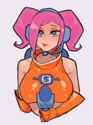 1girls big_breasts breasts gloves headgear headset large_breasts nipple_bulge pink_hair ruka481 sega space_channel_5 ulala