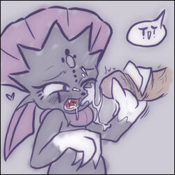 color cum female fur handjob male nintendo nude open_mouth penis pokemon side_view straight tagme teckworks weavile wing