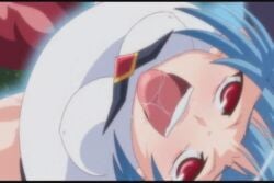 animated blue_hair breasts clothing erect_nipples female fucked_silly hentai honjou_emiru huge_belly inflation looking_up magic mahou_shoujo_erena nipples open_mouth red_eyes saliva sex shirt short_hair skirt tear tentacle thighhighs