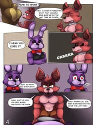 3boys angry animatronic anthro anthro_only anthrofied antlers ass big_ass blush blushed blushing bonnie_(fnaf) bow_tie bowtie brown_body brown_fur brown_skin bubble_ass bubble_butt bulge butt closed_eyes cotton_tail deanc1001 deancrazz derick76 dialogue five_nights_at_freddy's foxy_(fnaf) freddy_(fnaf) furry gay grabbing_underwear group half-closed_eyes holding_underwear looking_at_viewer looking_away looking_up machine male male_only mammal maniackbunny open_mouth penis presenting presenting_ass presenting_butt profanity purple_body purple_skin red_body red_eyes red_fur red_skin robot sharp_teeth teeth text thick thick_ass thick_thighs tongue wide_hips yaoi yellow_eyes