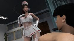 1boy 1boy1girl 1girls 3d ass big_ass big_breasts breasts curvaceous curvy curvy_figure dead_or_alive dualfaceart female hips hourglass_figure light-skinned_female light_skin male male/female mature mature_female nurse onagi sayuri_(dead_or_alive) slim_waist straight thick thick_hips thick_legs thick_thighs thighs voluptuous waist wide_hips