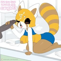 1:1 2020 2020s 2d 5_fingers absurd_res aggressive_retsuko ailurid anthro areola balls biped black_penis bodily_fluids bottomwear breasts breath brown_body brown_eyes brown_fur clothed clothing cum cum_in_mouth cum_inside cum_on_face cum_on_tongue cumshot dark_areola dark_nipples desk dialogue disembodied_penis duo ejaculation english_text erection exposed_breasts female fingers fur furniture furry genital_fluids genitals handjob hi_res humanoid_genitalia humanoid_penis inside kneeling legwear looking_at_genitalia looking_at_penis male male/female mammal markings multicolored_body multicolored_fur office office_lady on_desk one_eye_closed orange_body orange_fur pantyhose pencil_skirt penile penis raised_clothing raised_shirt raised_topwear red_panda retsuko ring_(marking) ringtail sanrio sataenart sex shirt skirt smooth_fur speech_bubble tail tail_markings text tongue topwear white_body white_fur