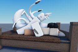 3d anal anthro bed canid canine changed_(video_game) duo furniture human iamlonely63 latex_creature male male/male mammal on_bed roblox robloxian squid_dog_(changed)