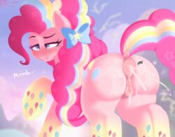 2021 2d 2d_(artwork) absurd_res animal_genitalia animal_pussy anus ass big_anus big_butthole bodily_fluids cum cum_fart cum_from_ass cum_in_ass cum_inside cutie_mark digital_media_(artwork) dock donut_anus earth_pony equid equine equine_pussy eyebrows eyelashes female feral friendship_is_magic genital_fluids genitals hasbro hi_res horse mammal my_little_pony pinkie_pie_(mlp) ponut pony puffy_anus pussy pyroxtra solo text welost