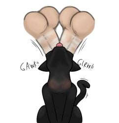 2025 a_cat_is_fine_too ambiguous_gender balls black_body black_fur bodily_fluids deep_throat disembodied_penis domestic_cat double_barrel_blowjob double_barrel_fellatio double_fellatio double_oral double_penetration ears_back felid feline felis fellatio feral fur genitals group hi_res human larger_human larger_male majika male male/ambiguous male_on_feral mammal neck_bulge oral oral_penetration penetration penile penis pivoted_ears saliva sex simple_background sitting size_difference smaller_ambiguous smaller_feral sound_effects tail tail_motion tongue tongue_out trio zoophilia