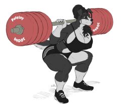 canine dark_fur female hair jindragowolf vani_(filut) vani_rasiak weightlifting weights