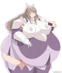 1girls armor ashenwolf55 bbw cake cake_slice fat fat_female fat_fetish female fire_emblem fire_emblem_awakening obese obese_female sumia_(fire_emblem)