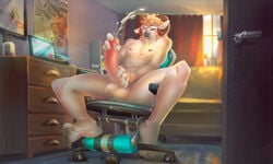 5:3 absurd_res anthro balls big_balls big_nipples big_penis bodily_fluids bovid caprine cum ejaculation genital_fluids genitals hi_res huge_balls huge_cock jesus_y male mammal masturbation nipples penis solo two-handed_masturbation