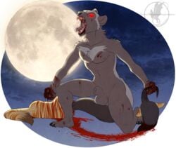 2021 alpha_channel anthro blood bodily_fluids digital_media_(artwork) gore hi_res ladyvenommyotismon male moon night open_mouth outside red_eyes sky solo teeth tongue