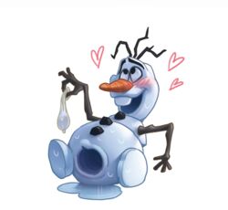 after_sex blush condom disney elemental_creature filled_condom frozen_(film) gaping he_ye_nanhai_mogui_guayueji heart humanoid male male_only mineral_fauna non-human olaf_(frozen) sexual_barrier_device simple_background snow snow_creature white_background