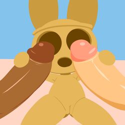 1:1 animal_crossing anthro big_penis coco_(animal_crossing) digital_media_(artwork) double_handjob erection female genitals group handjob hi_res holding_penis human humanoid_genitalia humanoid_penis lagomorph larger_male leporid male male/female mammal mark_m nintendo nude open_mouth penile penis rabbit selfie sex simple_background size_difference video_games