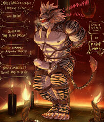 4_toes abs aggressive_male anthro ball_gag barefoot bodily_fluids bondage bound charr digitigrade dungeon english_text erection fantasy feet felid forced_submission foster-tony fully_bound gag genital_fluids genitals guild_wars hands_behind_back lars_(seraphin04) male male_only male_solo mammal muscular muscular_male nude penis precum prisoner restrained restraints rope saliva solo submissive submissive_male sweat text toes trapped video_games