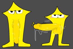 balls big_balls big_penis blush bodily_fluids darkner deltarune dripping erection fecharis genital_fluids genitals grey_background huge_balls huge_cock hyper hyper_balls hyper_genitalia hyper_penis lunarcheesecake male mouthless multiple_poses noseless not_furry penis pose precum precum_drip simple_background solo standing starwalker steam undertale_(series) video_games yellow_body