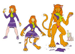 anthro breasts cameltoe canid canine canis claws clothing daphne_blake domestic_dog felid feline female female_focus feral fur group growth hanna-barbera human human_to_anthro male mammal nolaf open_mouth orange_body orange_fur pawpads scarf scooby-doo scooby-doo_(character) sequence shaggy_rogers simple_background solo_focus species_transformation standing tail_growth torn_clothes transformation underwear were werecat whisker_growth whiskers white_background