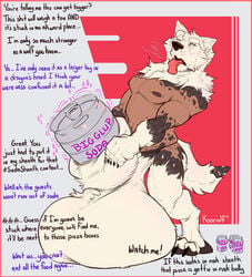 animal_genitalia anon_(koorivlf) anthro balls balls_expansion balls_on_ground balls_to_ground beverage_in_sheath big_balls can canid canine canis container dialogue digital_drawing_(artwork) digital_media_(artwork) english_text expansion flaccid fluffy fully_retracted_foreskin fur genital_expansion genitals hashtag huge_balls humanoid_hands hyper hyper_balls hyper_genitalia keg koorivlf magic male mammal mid_transformation muscular nipples nude pawpads paws penetration profanity sassy sheath sheath_expansion sheath_penetration sheath_play sheath_storage signature simple_background soda_sheath solo_focus species_transformation text tongue tongue_out transformation tuft unseen_character were werecanid werecanine werewolf white_body white_fur wolf