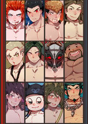 12boys barazoku daisaku_bandai danganronpa danganronpa:_trigger_happy_havoc danganronpa_2:_goodbye_despair danganronpa_3 danganronpa_v3 dwarfism fuyuhiko_kuzuryuu gokuhara_gonta great_gozu hagakure_yasuhiro irish kiyotaka_ishimaru kuwata_leon male male_only momota_kaito mondo_oowada nidai_nekomaru pecs pose ryoma_hoshi sakakura_juuzou smooth_skin yaoi yuufreak