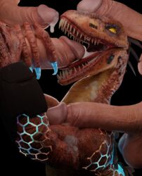 3d_(artwork) balls big_tongue bodily_fluids cum cum_in_mouth cum_inside cum_on_arm cum_on_face cum_on_neck cum_on_penis cybernetics cyborg digital_media_(artwork) dinosaur dromaeosaurid ejaculation erection fellatio fellatio_from_feral female female_penetrated feral feral_penetrated gangbang genital_fluids genitals group group_sex hi_res human human_on_feral human_penetrating human_penetrating_feral humanoid_genitalia humanoid_penis interspecies killer_instinct long_tongue machine male male/female male_on_feral male_penetrating male_penetrating_female mammal microsoft nude open_mouth oral oral_invitation oral_penetration penetration penile penis penis_on_face rareware reptile reptilligator riptor scalie sex sharp_teeth simple_background smile theropod tongue tongue_out velociraptor video_games xbox_game_studios zoophilia