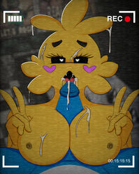 <3_eyes anthro anthrofied avian beakless big_breasts bird blush blush_stickers bodily_fluids breast_play breasts camera_view chicken cum cum_in_mouth cum_inside cum_on_breasts cum_on_face duo eyelashes faceless_character faceless_male feathers female five_nights_at_freddy's five_nights_at_freddy's_2 galliform gallus_(genus) genital_fluids genitals heart lagomorph leporid licking looking_at_viewer male male/female mammal nipples oral paizuri penile penis penis_lick phasianid rabbit romantic romantic_couple sex sharp_teeth solo_focus teeth titjob tongue tongue_out toy_bonnica toy_bonnie_(fnaf) toy_chica_(fnaf) toynnies video_games