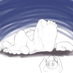 1girls barefoot blush feet feet_in_camera female female_focus female_only floor foot_fetish foot_focus friday_night_funkin high_resolution lewd_potato sarvente_(dokki.doodlez)